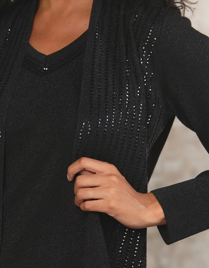 Hot Gilet 2 en 1 noir sequins Gilets|Maille