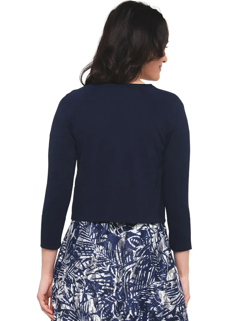 Fashion Gilet boléro bleu léger Gilets|Maille