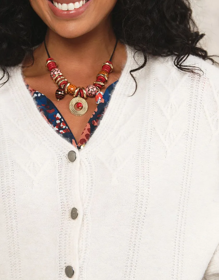 Fashion Gilet chaud maille écru Gilets|Maille