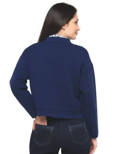 Hot Gilet col chemisier bleu Gilets|Maille