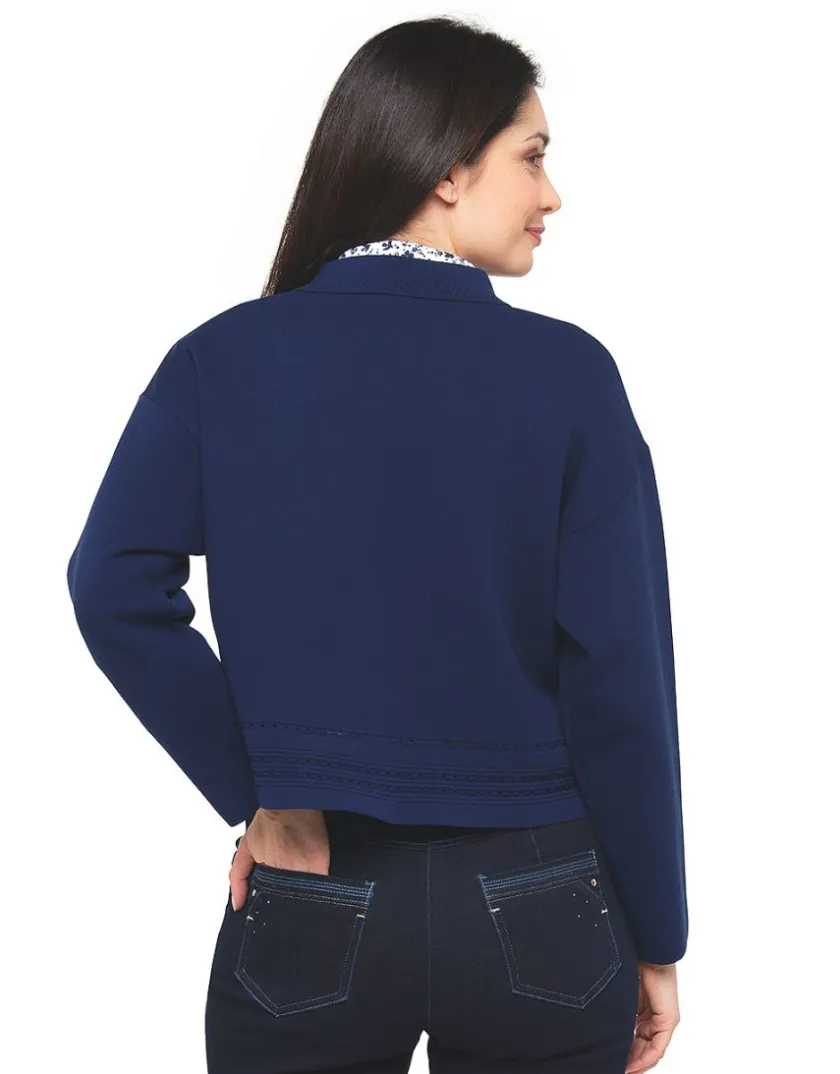 Hot Gilet col chemisier bleu Gilets|Maille
