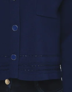 Hot Gilet col chemisier bleu Gilets|Maille