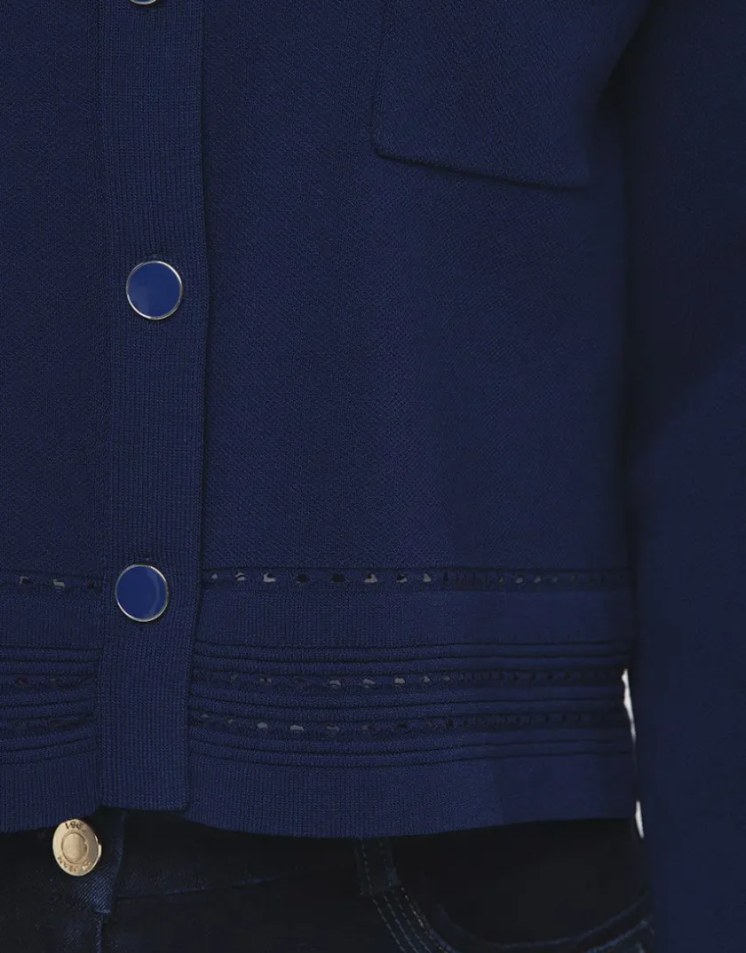 Hot Gilet col chemisier bleu Gilets|Maille