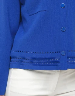 Outlet Gilet col chemisier bleu Gilets|Maille