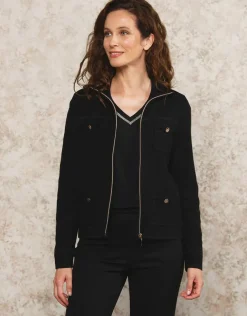 Fashion Gilet col montant noir Gilets|Maille