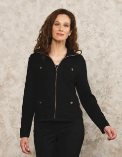 Fashion Gilet col montant noir Gilets|Maille