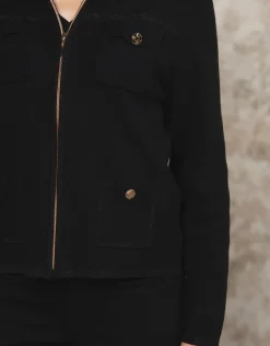 Fashion Gilet col montant noir Gilets|Maille