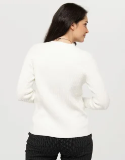 Discount Gilet écru graphique Gilets|Maille