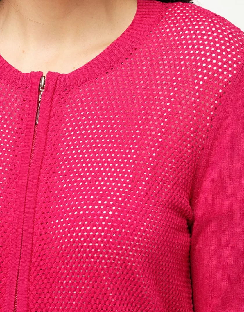 Best Gilet filet fuchsia Gilets|Maille