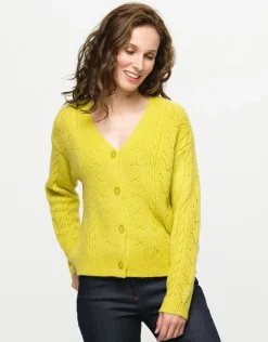 Hot Gilet grosse maille anis Gilets|Maille