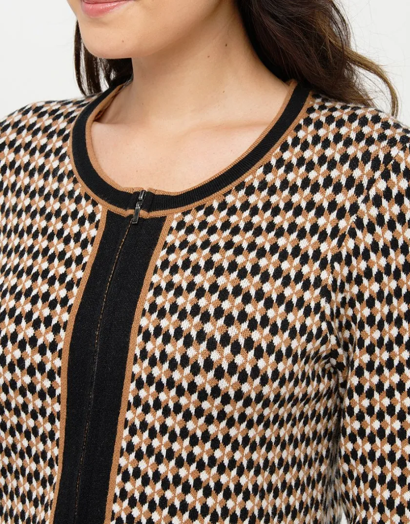 Sale Gilet Jacquard beige Gilets|Maille