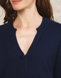 Clearance Gilet loose bleu marine Gilets|Maille