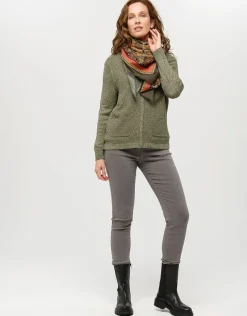 New Gilet maille kaki irisé Gilets|Maille