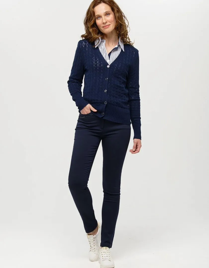Hot Gilet maille marine col V Gilets|Maille