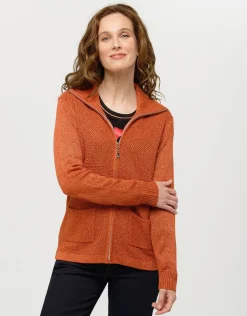 Fashion Gilet maille orange irisé Gilets|Maille