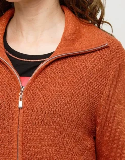 Fashion Gilet maille orange irisé Gilets|Maille