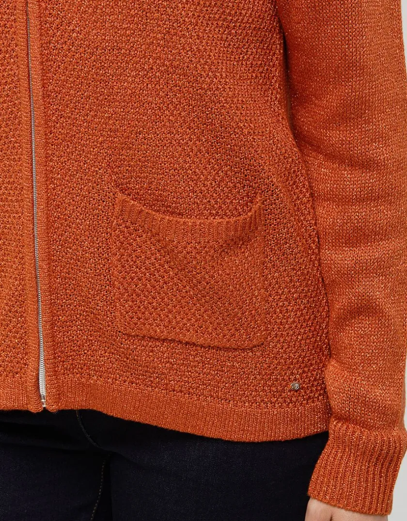 Fashion Gilet maille orange irisé Gilets|Maille