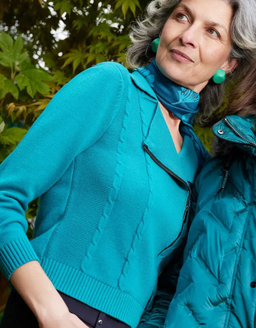 Clearance Gilet maille turquoise Gilets|Maille