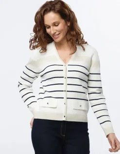 Hot Gilet marinière col V Gilets|Maille