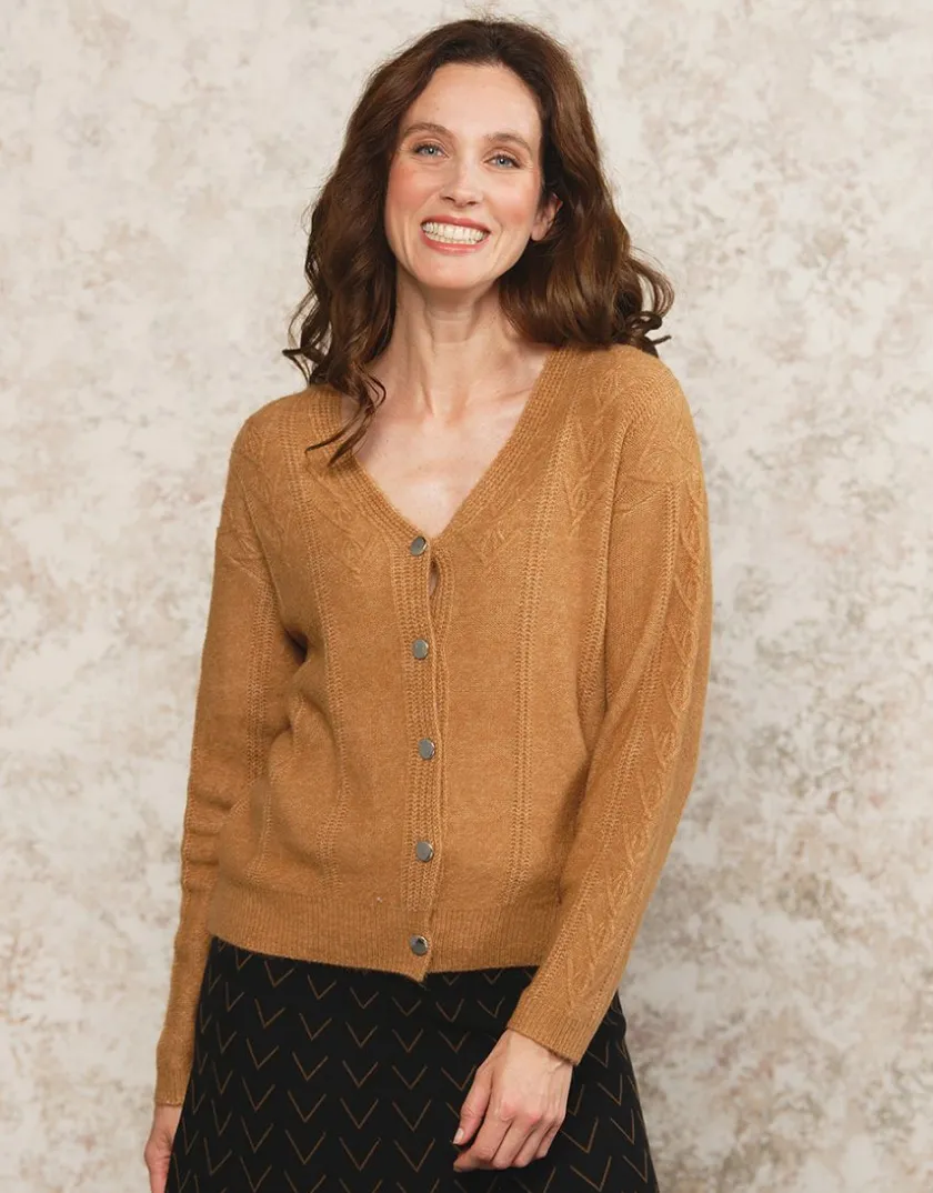 Fashion Gilet mélange laine beige Gilets|Maille