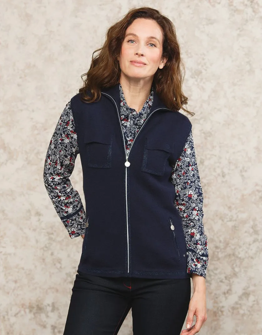 Clearance Gilet sans manches bleu Gilets|Maille