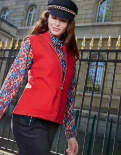 Sale Gilet sans manches rouge Gilets|Maille