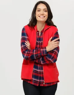 Sale Gilet sans manches rouge Gilets|Maille