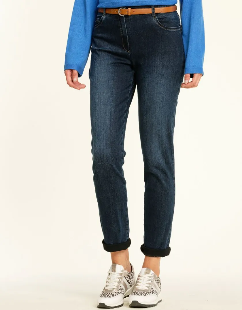 Sale Jean 7/8 bleu stretch Jeans|Ajustés