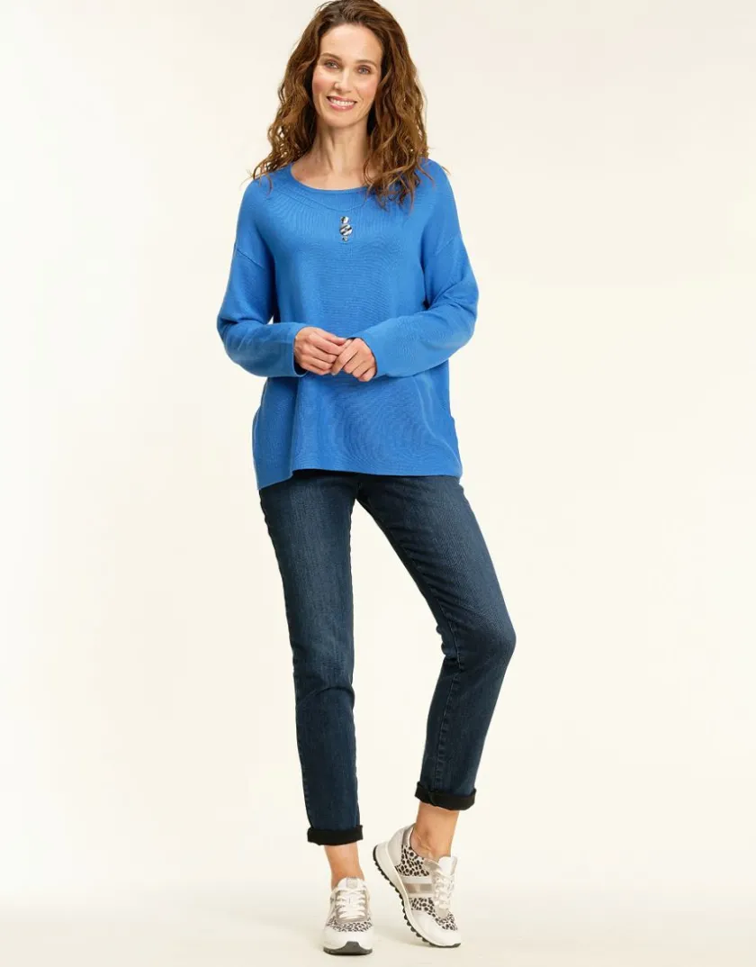 Sale Jean 7/8 bleu stretch Jeans|Ajustés