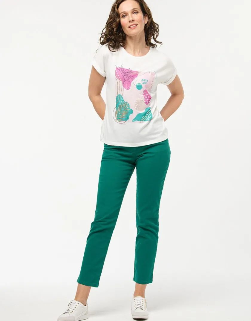 Clearance Jean ajusté coton vert Jeans|Ajustés