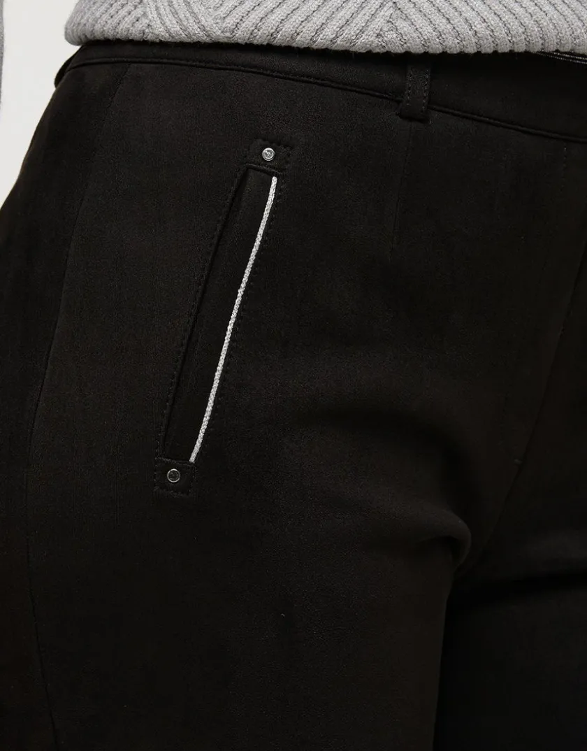 New Jegging 7/8è suédine noir Ajustés|Pantalons