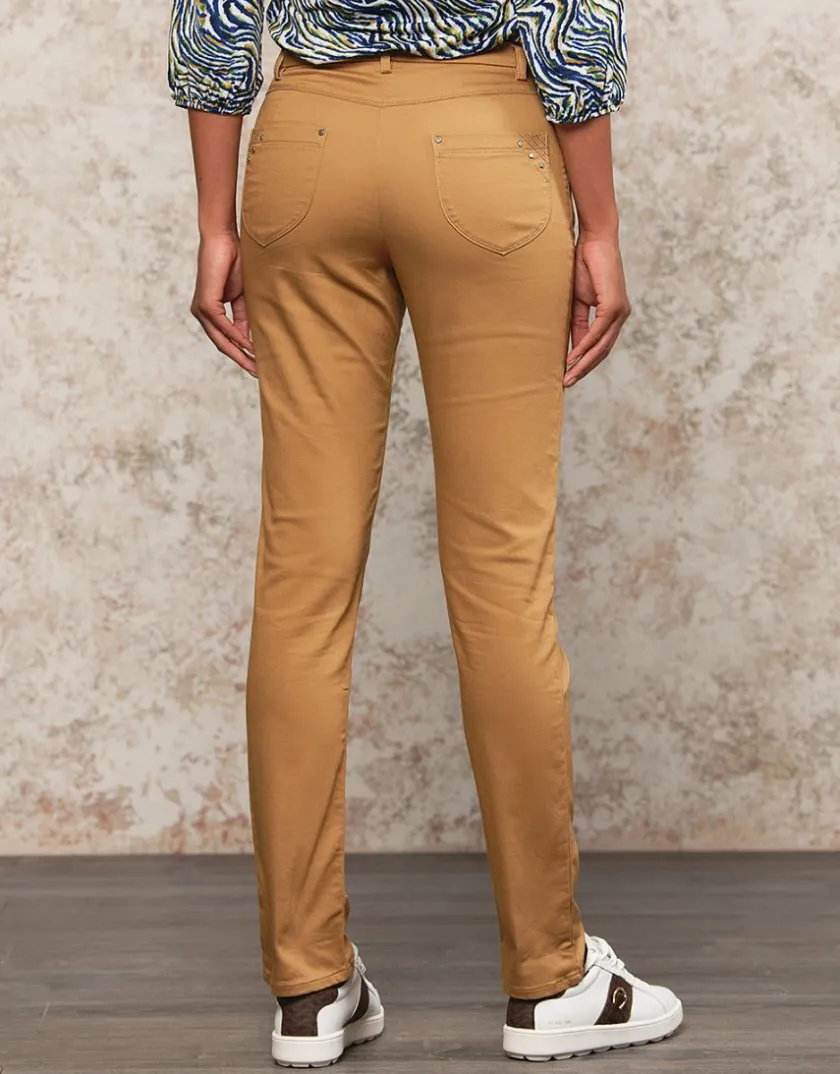 Fashion Jegging caramel coton Ajustés|Pantalons
