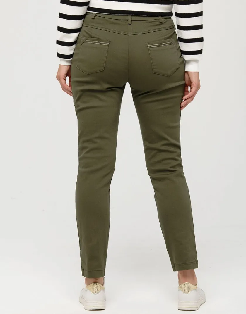 Fashion Jegging 7/8e vert kaki Ajustés|Pantalons