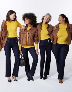 Online Jegging flare coton bleu Larges|Pantalons