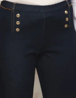 Online Jegging flare coton bleu Larges|Pantalons