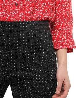 Outlet Jegging noir à pois coton Ajustés|Pantalons