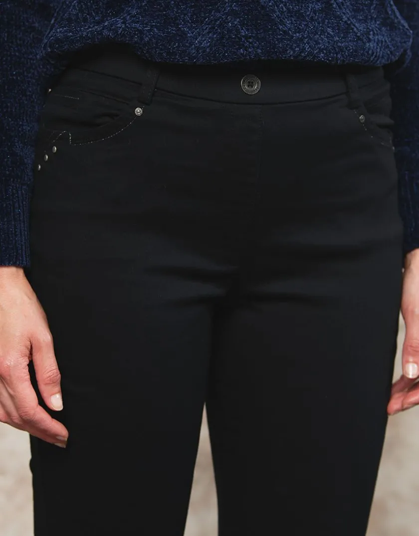 Fashion Jegging noir coton Ajustés|Pantalons