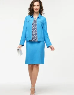 Online Jupe bleu droite chic Jupes|Robes & Jupes