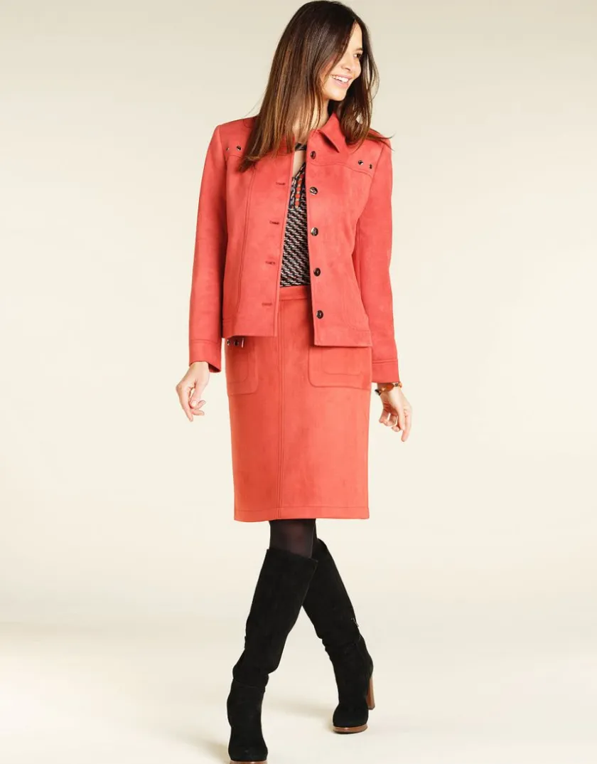 Online Jupe corail aspect daim Jupes|Robes & Jupes