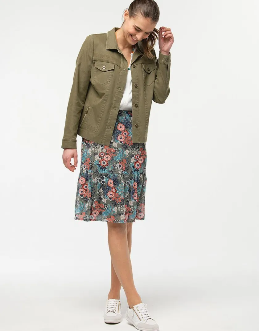 Outlet Jupe fleurie à volants Jupes|Robes & Jupes