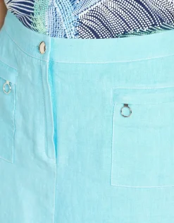 Hot Jupe lin bleu turquoise Jupes|Robes & Jupes