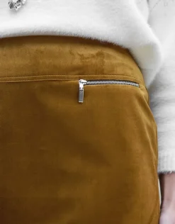 Hot Jupe ocre en velours Jupes|Robes & Jupes