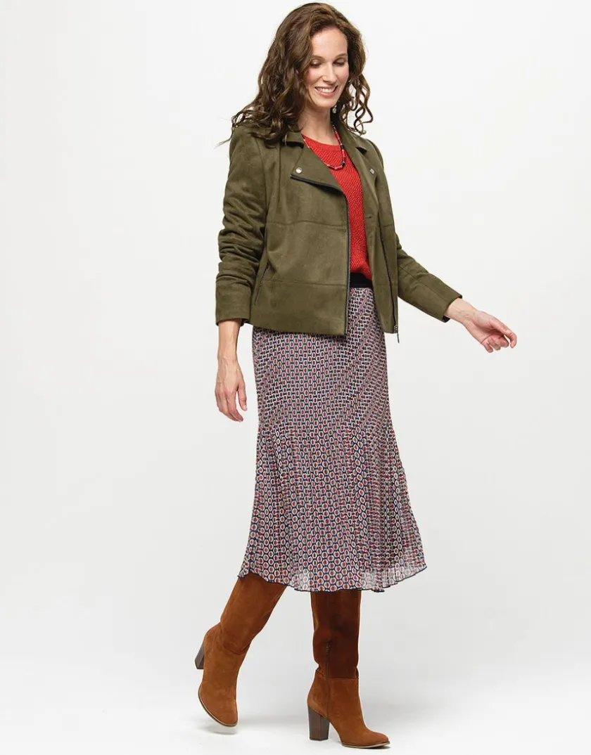 Outlet Jupe plissée bleu rouge Jupes|Robes & Jupes