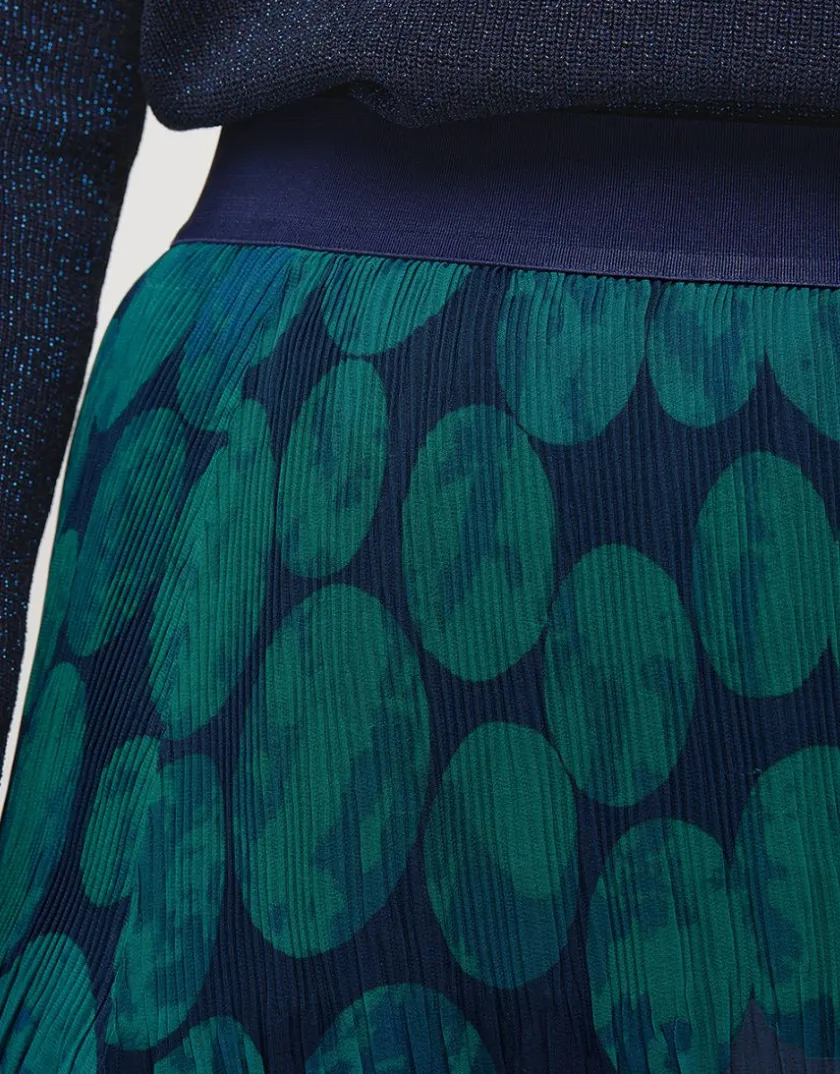 Online Jupe plissée imprimé vert Jupes|Robes & Jupes