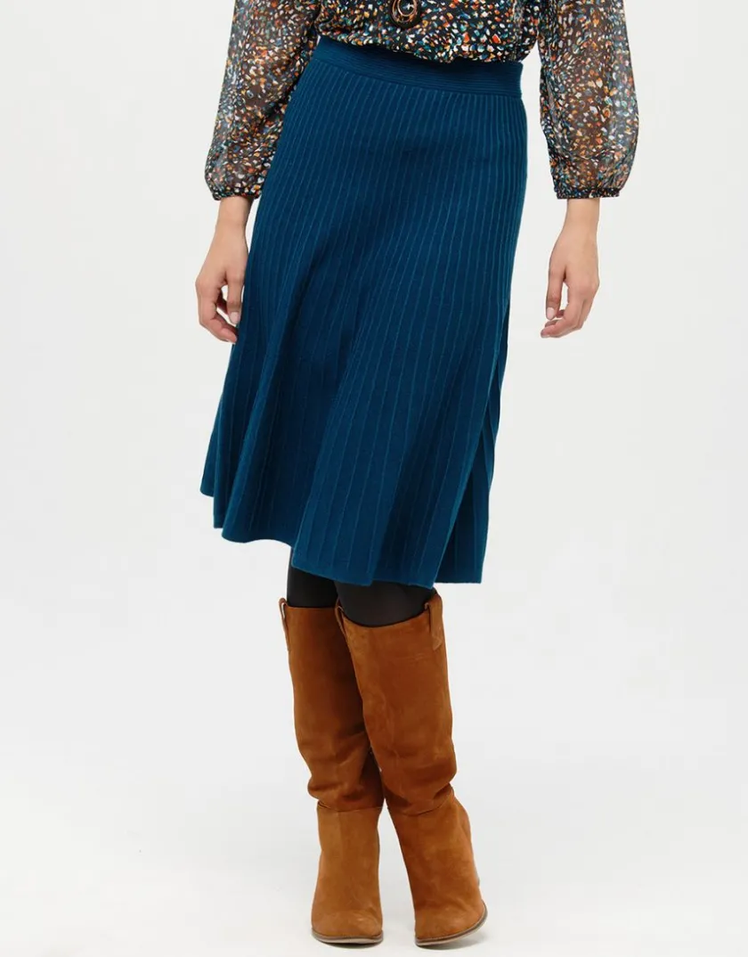 Discount Jupe plissée maille bleue Jupes|Robes & Jupes