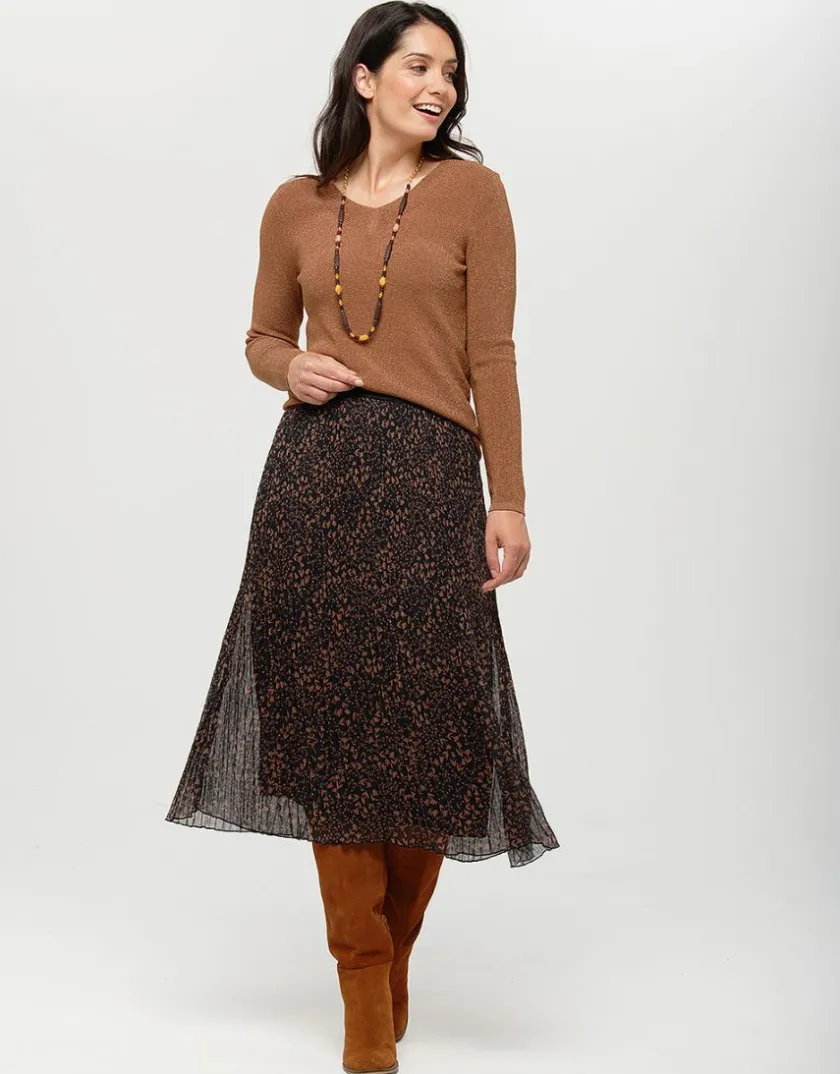 Discount Jupe plissée motif beige Jupes|Robes & Jupes