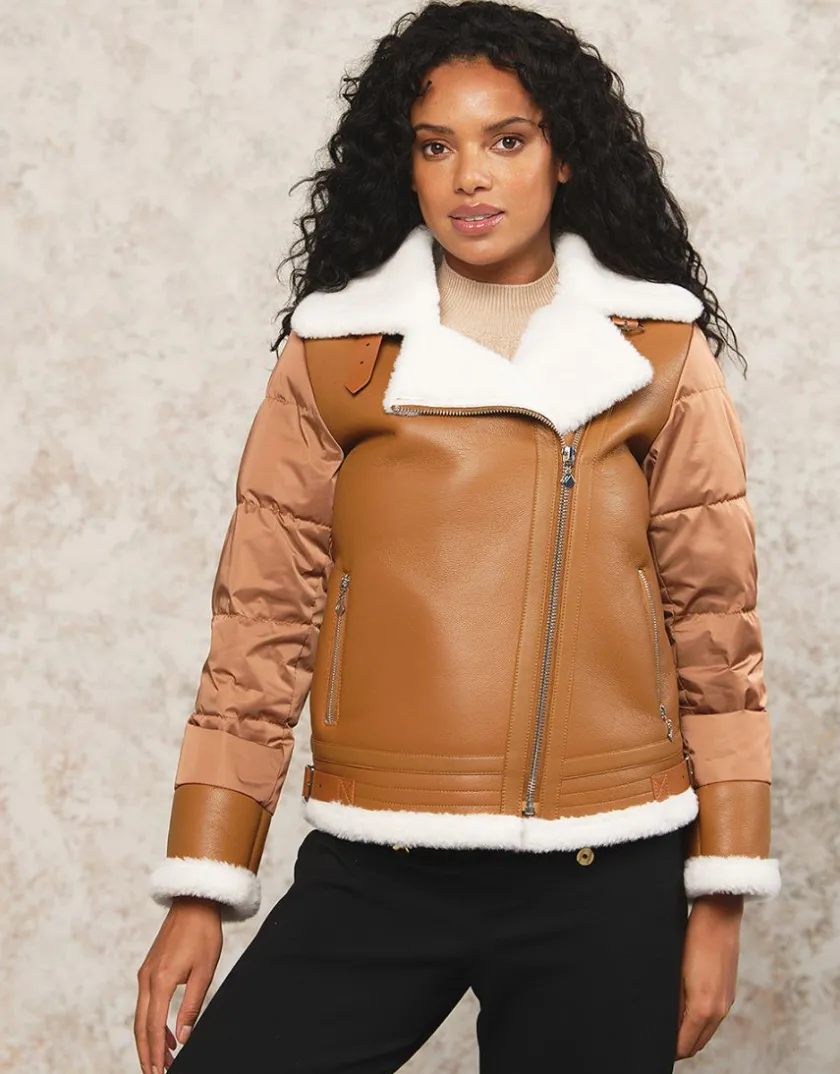 Hot Manteau camel effet peau Manteaux|Parkas