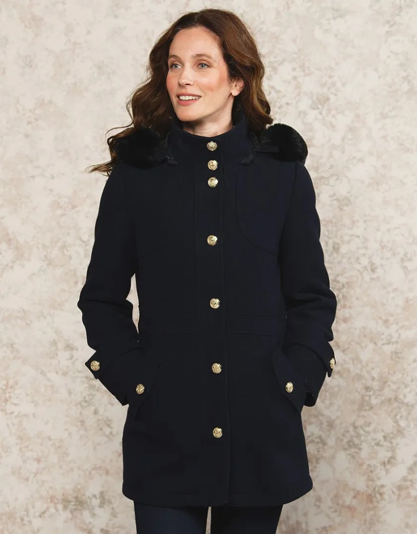 Outlet Manteau laine marine Parkas|Manteaux