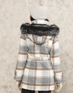 Clearance Manteau long à carreaux Manteaux|Parkas