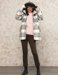 Clearance Manteau long à carreaux Manteaux|Parkas